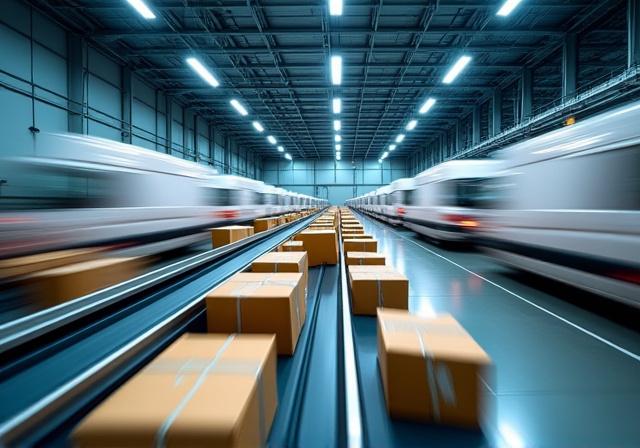 E-commerce fulfillment center and package distribution