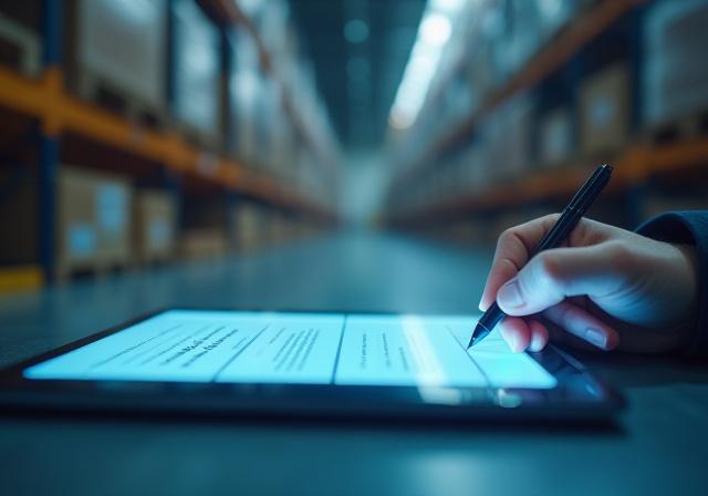 Mobile device capturing digital signature for freight delivery